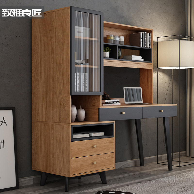 Nordic computer desk modern minimalist desk bookcase portfolio of study table telescopic children multifunction desk