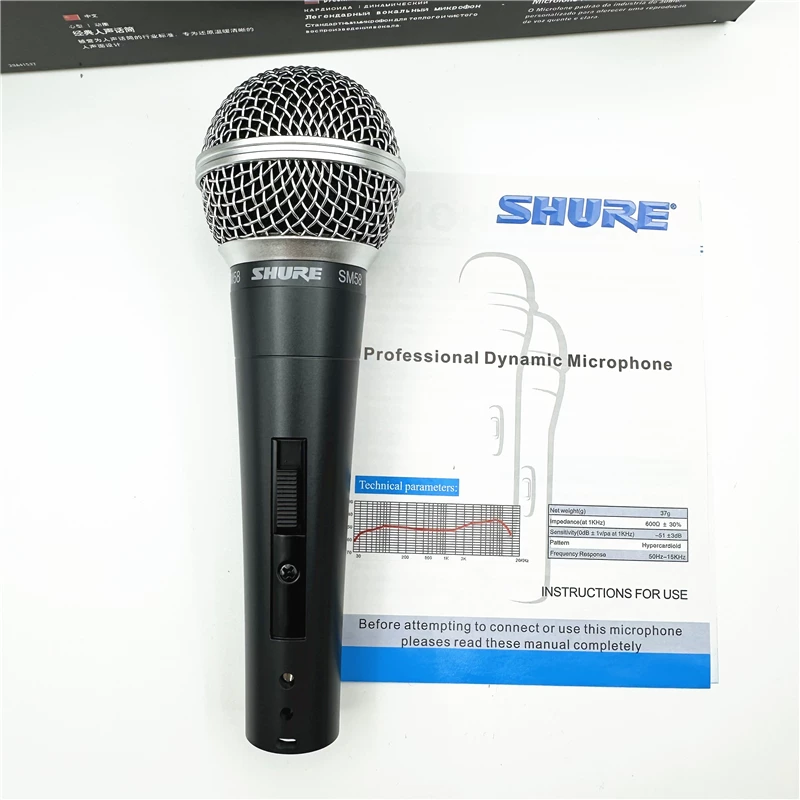 Shure SM58SK динамический проводной микрофон для сценических выступлений, игры на гитаре, пение, домашняя трансляция, караоке