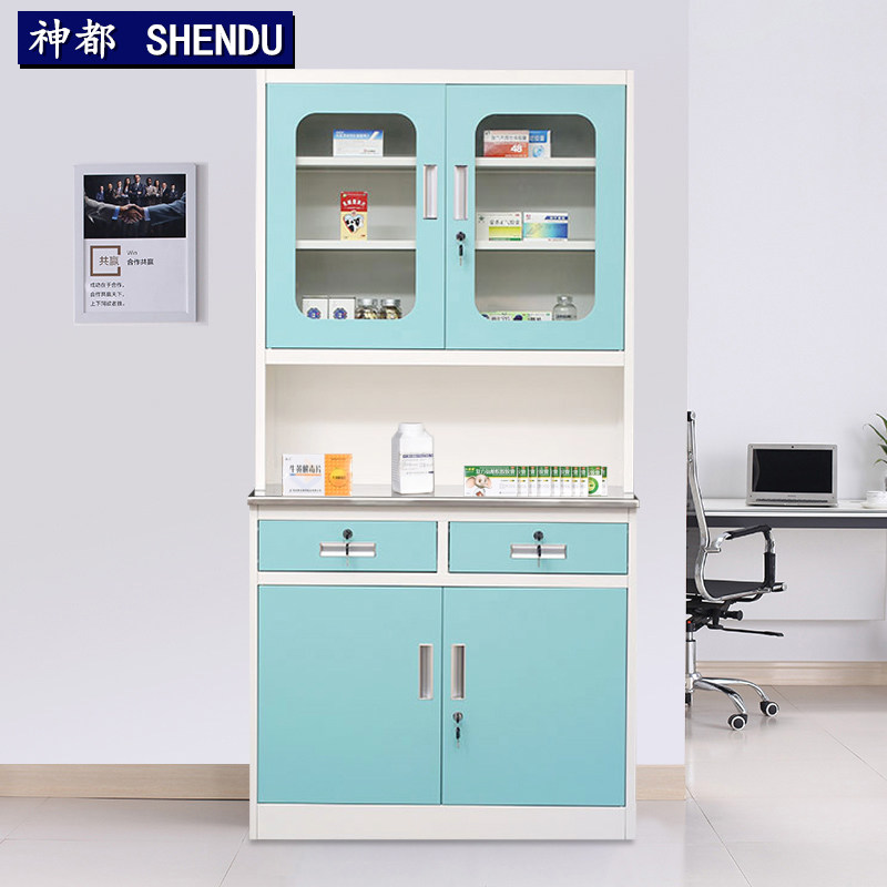 Shendu Hospital western medicine cabinet clinic medicine cabinet stainless steel infirmary dispensing cabinet disposal table iron cabinet with lock
