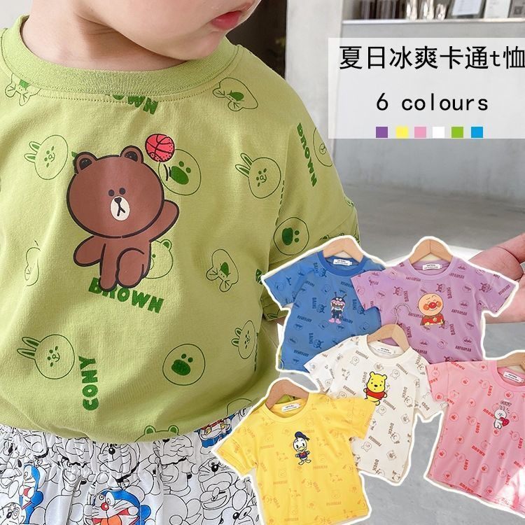 2021 summer children's clothing children's short-sleeved T-shirt children's clothing boys cartoon printed T-shirt short-sleeved children's clothing short-sleeved