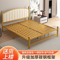 Iron sheets double bed 1 5 meters thick bed and breakfast iron frame bed apartment 1 8 modern simple home soft bed