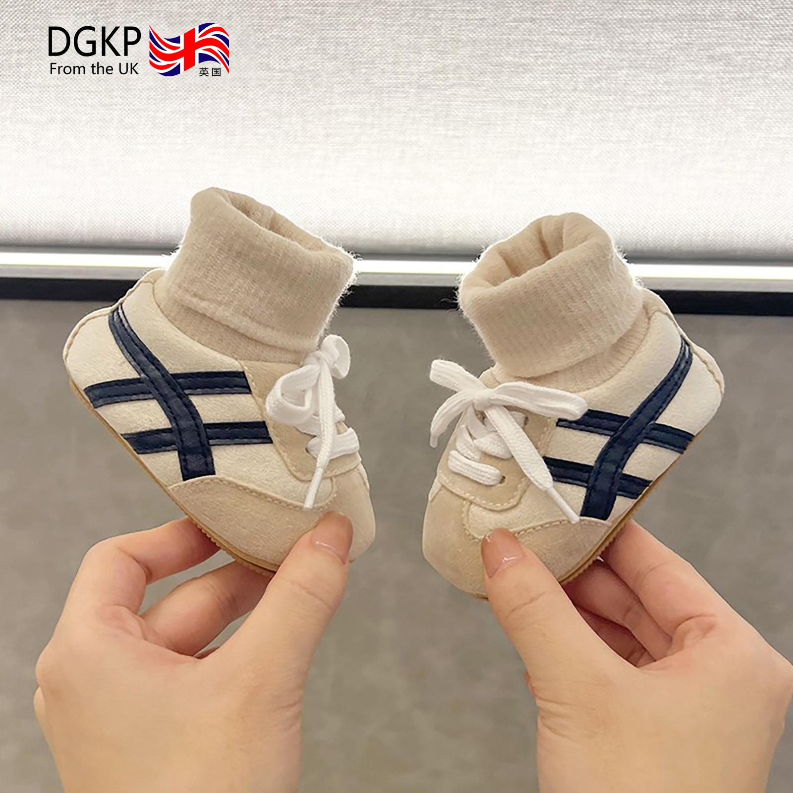 Британская детская обувь DGKP, осенне-зимняя мужская и женская обувь для малышей, обувь на мягкой подошве и носки, которые нельзя опускать, обувь с утолщенным передним каблуком