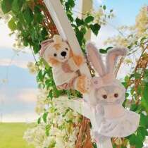 Star Dew Curtain Buckle Rabbit Car Strap Car Decoration Plush Toy Doll Cute Duffy Bear Shirley Rose Decoration