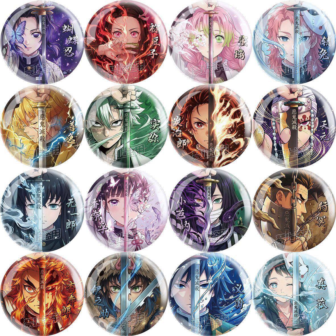 Demon Slayer Merchandise Reflective Thickened Badges Featuring Inosuke, Tomioka Giyuu, and Rengoku Kyoujurou