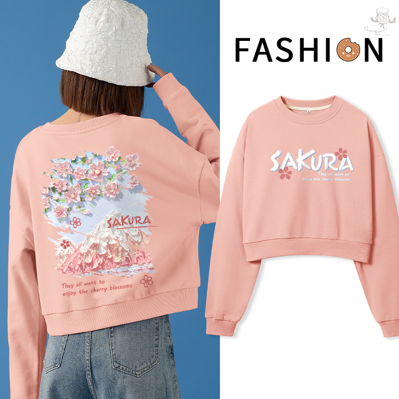 拉夏贝尔旗下 la chapelle city 23年春季款 设计感 女式短款圆领卫衣 天猫优惠券折后￥39.9包邮（￥79.9-40）多花色可选