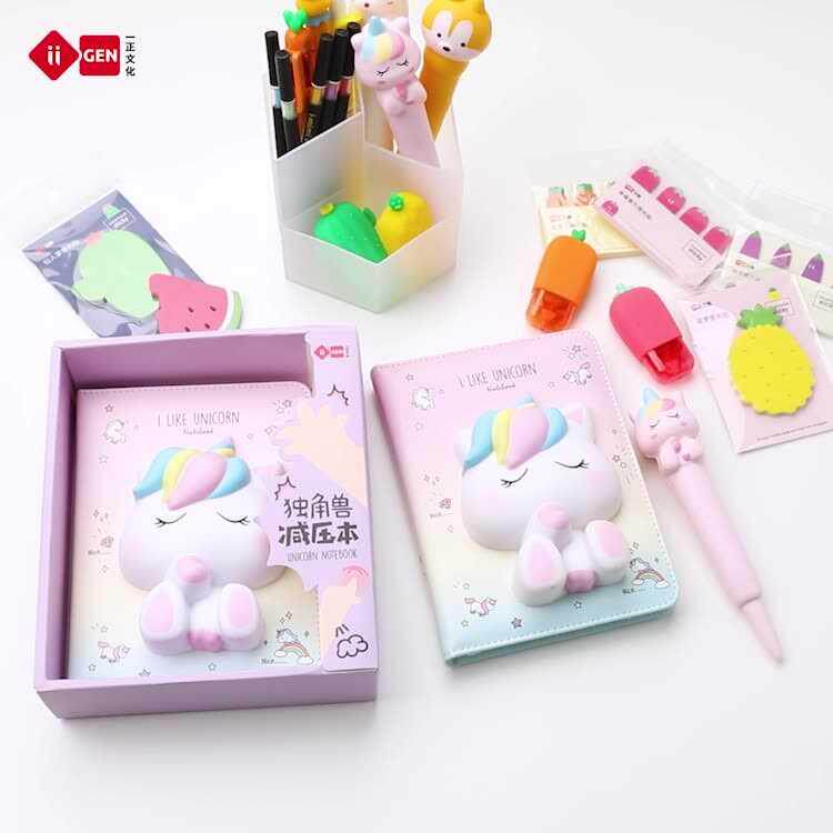 Unicorn decompression book soft and cute girl heart toy super cute net red decompression painting book vent artifact