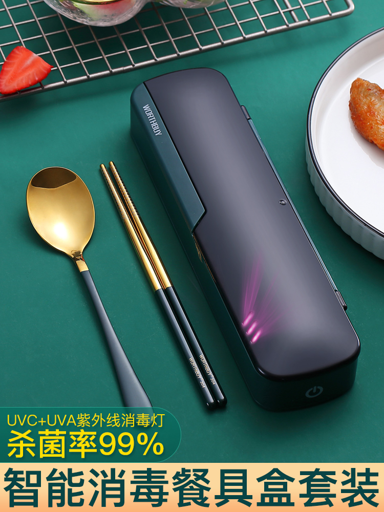 Japan MUJIΕ304 stainless steel chopsticks spoon tableware single pack portable takeaway three-piece student