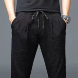 Мужские шелковые летние ультратонкие тонкие спортивные рабочие штаны, большой размер, оверсайз, свободный прямой крой