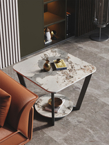 Sofa edge a few light lavish modern minimalist square side cabinet side table marble Italian style rock plate small tea table corner a few extremely minimalist