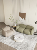 Nordic Cloth sofa Living room Small family Type of lamb Cashmere Creative Arc Light Extravagant Tech Cloth Designer White Sofa