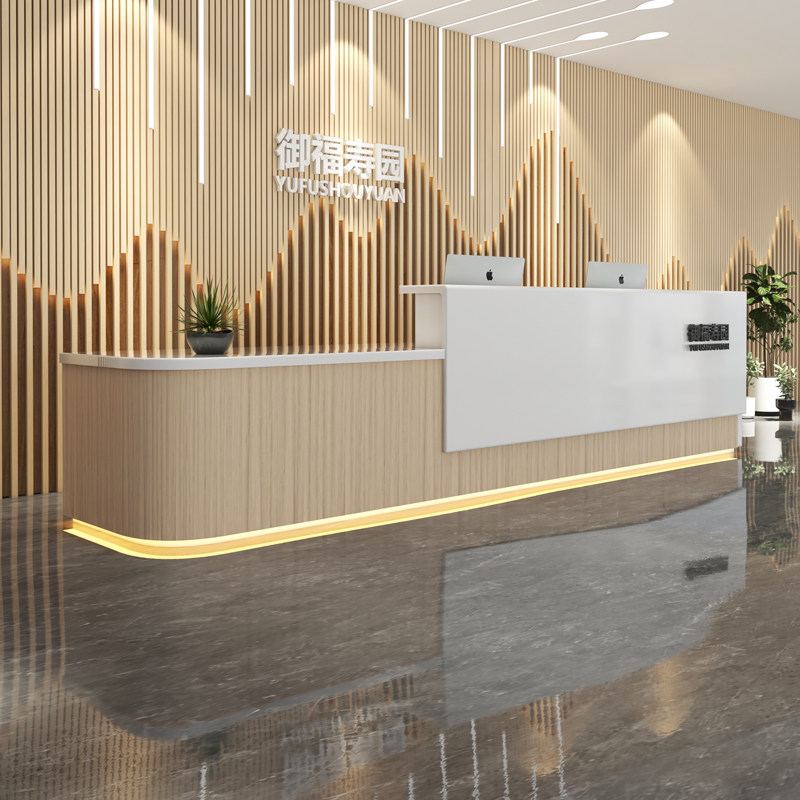 Company front desk reception desk minimalist modern beauty salon paint bar checkout desk custom hotel counter desk
