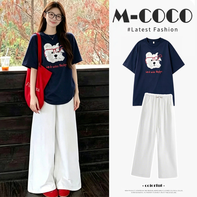 Trendy Maternity Wear Summer Top 2026 New Short-Sleeve T-Shirt Loose Plus Size Summer Wide-Leg Pants Set Trendy Maternity Wear Summer Top 2026 New Short-Sleeve T-Shirt Loose Plus Size Summer Wide-Leg Pants Set