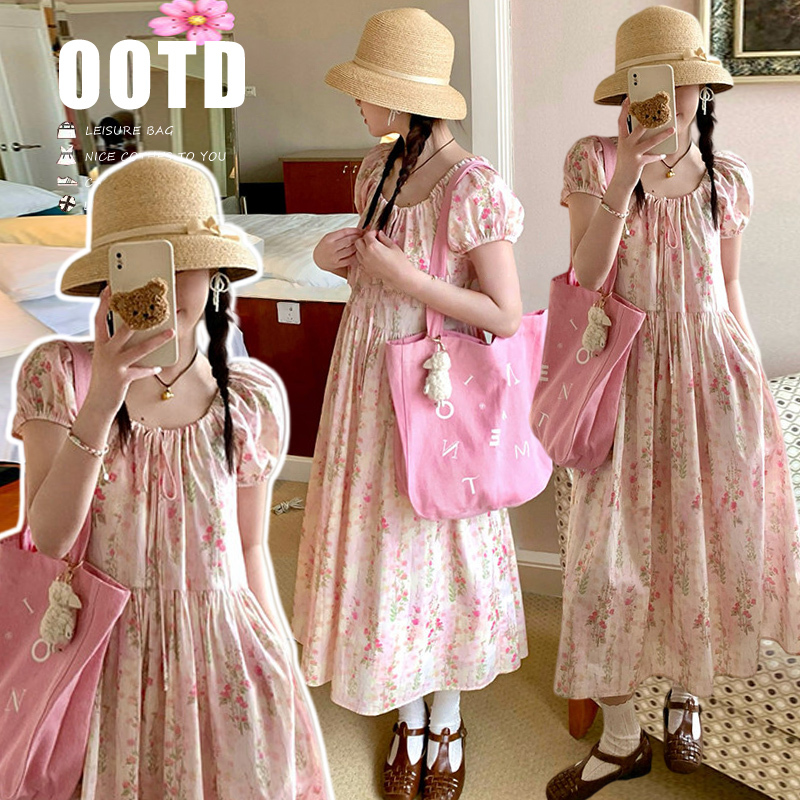 Maternity Summer Dress with a High-End Feel, 2026 New Style, Pregnancy Wear, High-End French-Style Pink Floral Long Dress for Summer Maternity Summer Dress with a High-End Feel, 2026 New Style, Pregnancy Wear, High-End French-Style Pink Floral Long Dress for Summer