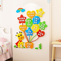 Home Gauge Home Training Wall Sticker Girl Growth Convention Wall Stickup Kids Habits Rules Motivator Learning Quotalist 3D