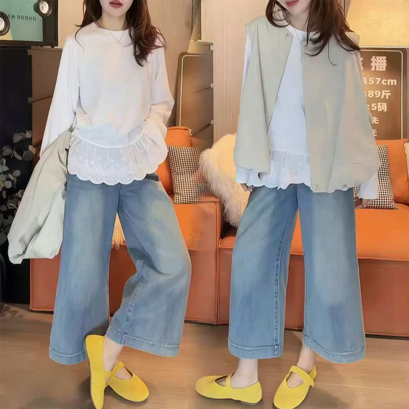 韩版时尚慵懒风设计感显瘦上衣复古马甲2026新款百搭洋气套装潮