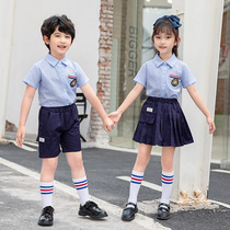 Kindergarten garden clothes Summer clothes British style Primary school school uniforms performance clothes Summer class clothes Childrens graduation clothing sets