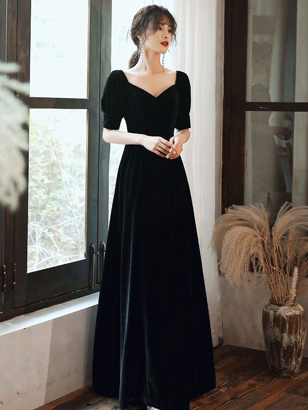 Black Evening Dress with a High-End Feel, Simple and Elegant, Suitable for Socialites, Light Luxury, Niche Choir Performance Dress, Long Dress for Women, Suitable for Banquets and Performances