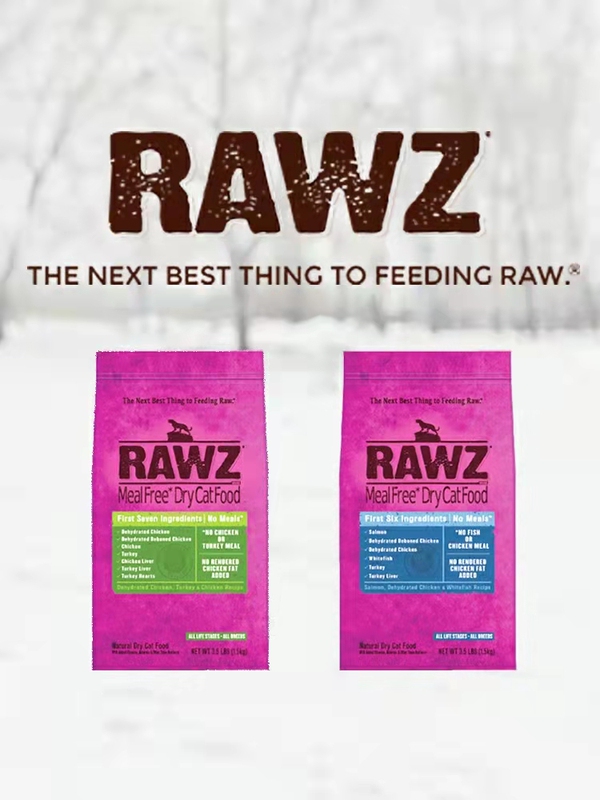 Rawz Ross Cat Food Pure Fresh Meat Turkey Salmon Whitefish Adult and Kitten Food 3.5 Lbs/7.8 Lbs