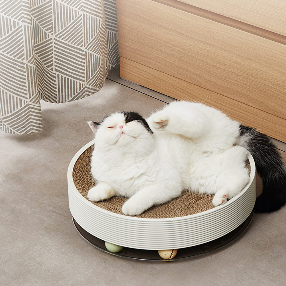 Cat scratching board corrugated paper nest sofa round large cat claw basin cat teasing cat supplies replacement core wear-resistant cat scratching bowl