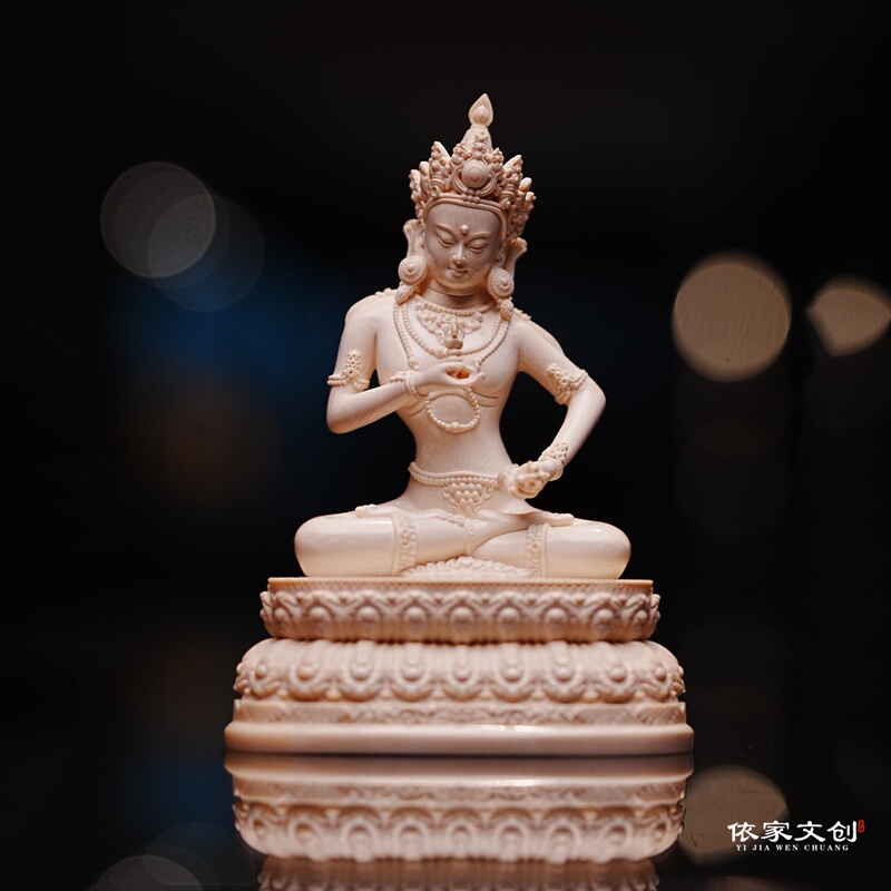 Mammoth Ivory Vajrasattva Buddha Statue for Indoor Entryway Home Decor Collectible Item Mammoth Ivory Vajrasattva Buddha Statue for Indoor Entryway Home Decor Collectible Item