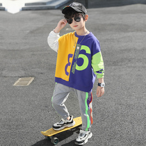 Fashion Brand Children's Clothing Boys Suit Sports 2022 New Western Style Fashionable Internet Influencer Kids Spring Autumn Sweatshirt Fashion Boys