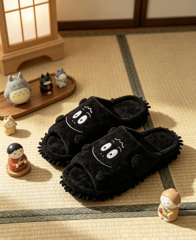Japanese Standard Quality Healing Cartoon Floor Cleaning Slippers, Removable Soles, Home Warmth, Multi-Purpose Floor Cleaning Shoes