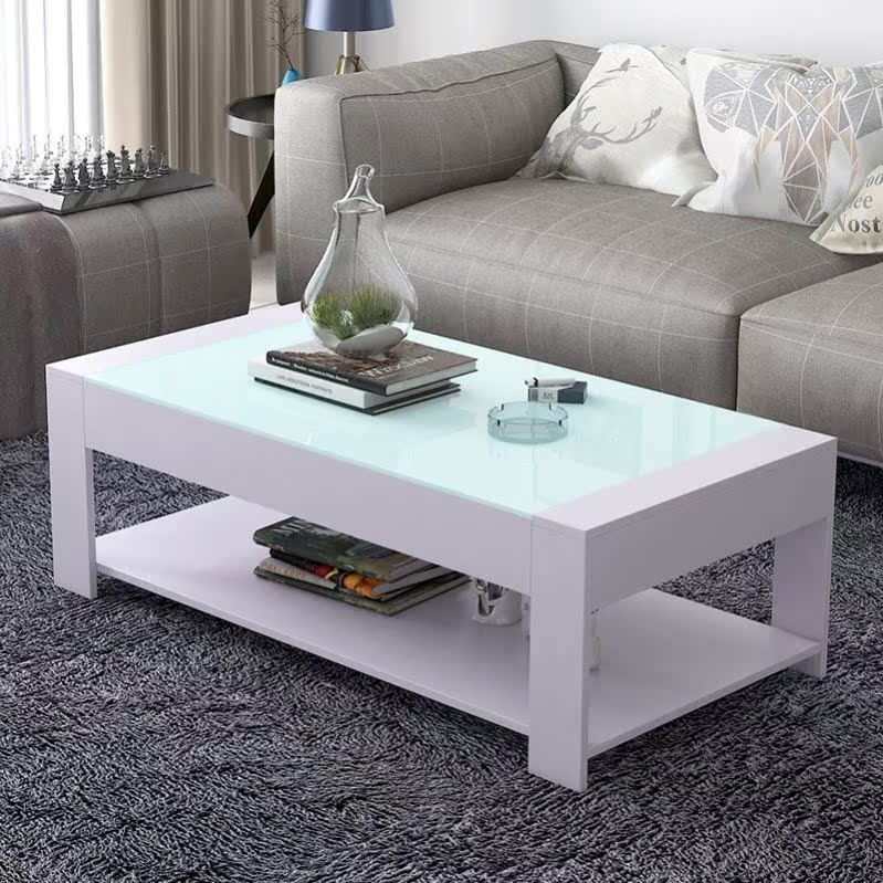 Tea Table Glazed Square Minimalist Economical Type Living Room Assembly American Countryside Creative Modern Small Family Style