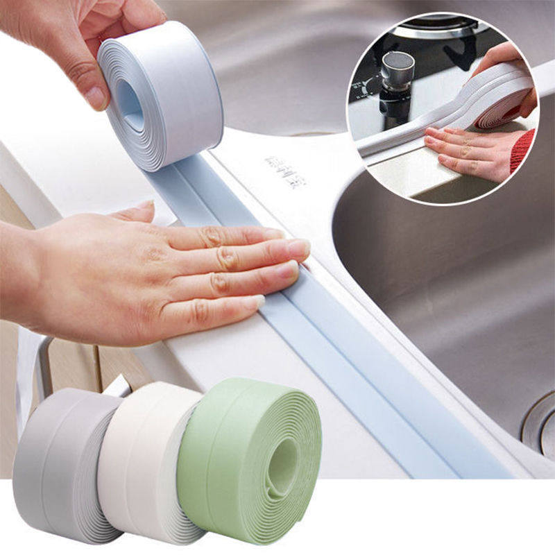 Kitchen anti-mildew waterproof tape kitchen and bathroom sink gap filling beauty seam paste toilet corner line paste sealing strip adhesive strip