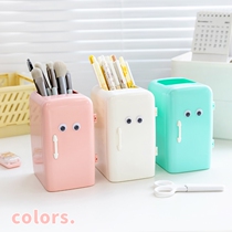 Fridge-style pen holder Idea cute little fridge pen bag desktop pen bucket intake box minimalist Large capacity student pendulum