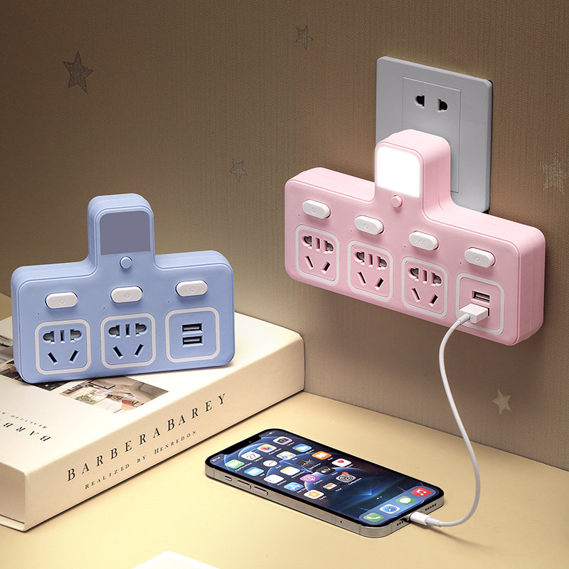 Home Socket Converter Panel Porous Plug Wireless Plug Wireless Plug with USB Multi-Functional Plug