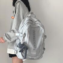 School Bag Female College Student Brief Casual Travel Computer Backpack Men Tide Card Ins High CUHK Capacity Double Shoulder Bag