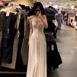 Белый кружевной приталенный корсет, длинная юбка, французский стиль, эффект подтяжки