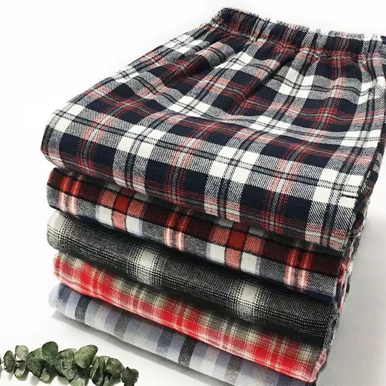 1.0-150kg Japanese-Style Plaid Pajama Pants for Men and Women, 2025 Spring and Summer New Large Size Loose Casual Thin Home Pants
