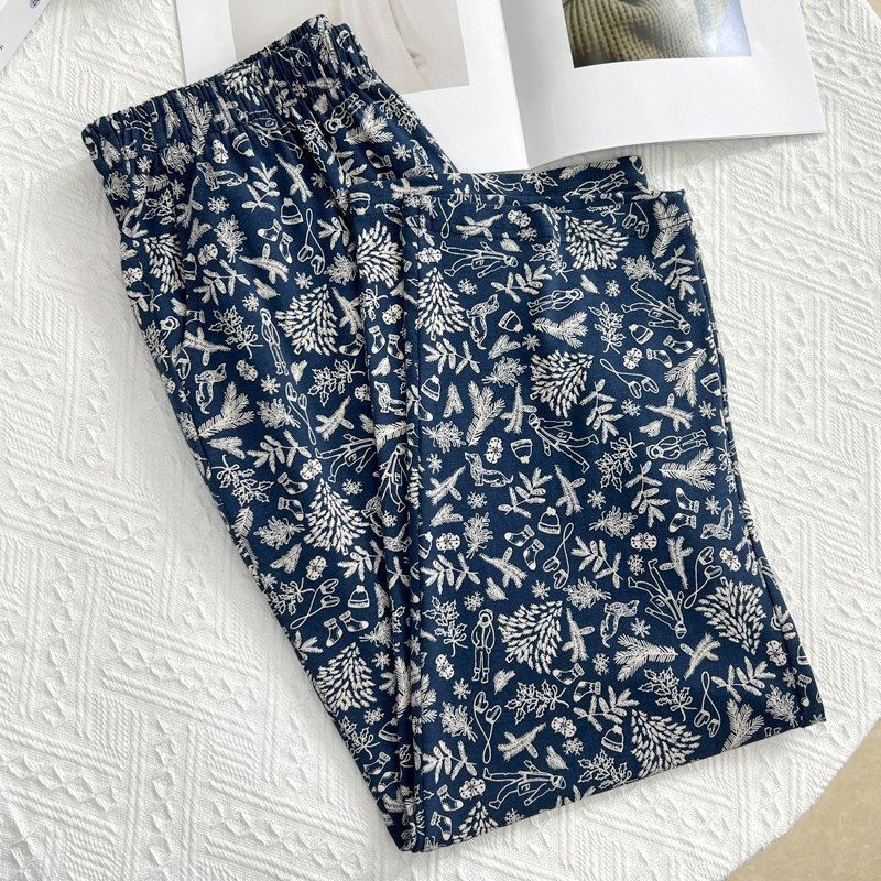Plus Size 1.0-150kg Floral Pajama Pants for Women 2025 New Loose Casual Home Long Pants for Spring and Autumn Plus Size 1.0-150kg Floral Pajama Pants for Women 2025 New Loose Casual Home Long Pants for Spring and Autumn