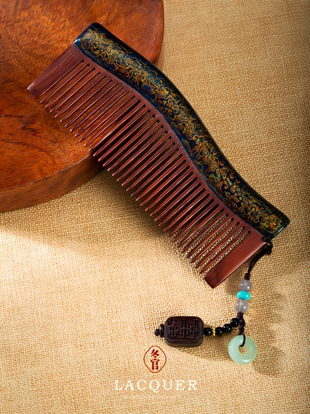 【Discounted Price】Dongguan Qixi Valentine's Day Original Intangible Cultural Heritage Lacquerwood Comb Handmade Portable Gift for Her