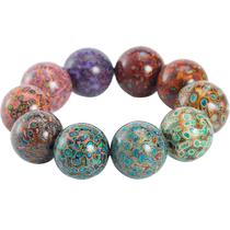 Dongguan Dongguan Intangible Cultural Heritage Lacquer Bracelet Womens Couple Playing Buddha Beads Inlaid with OPAL Opal Retro Huaqing Yin