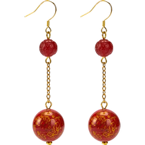 dongguan Dongguan lacquer earrings lacquerware jewelry ethnic style original design trendy fashionable and elegant Buddha lotus table