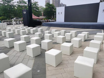 Will Show outdoor wedding toast Stool Event Square White Black Bread Bench Leather Bench Walk Show Strip Bench Car Exhibition Stool