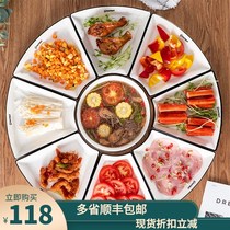 Hominin Creative Parquet Home Bowls Dish Cutlery Suit Seafood Dish Combination Hotel Ceramics Home Sector Dishes