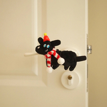 Crooked little black dog anti-collision door handle decorative pendant anti-static door handle cover protective cover universal fun and cute creative