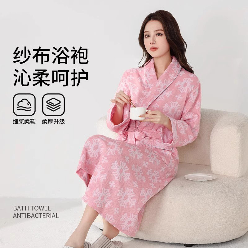 German Pure Cotton Bathrobe Gauze for Women, Absorbent All-Cotton Adult Nightgown Bathrobe 2025 New Wearable Bath Skirt