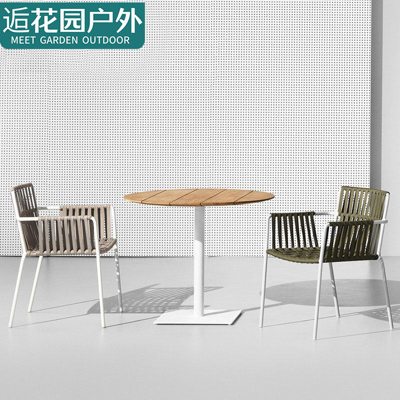 Outdoor rattan chair three-piece set outside the courtyard rattan chair Nordic leisure milk tea shop cafe garden balcony table and chairs