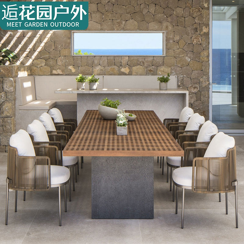 Nordic outdoor table and chairs courtyard modern model room balcony rattan chair coffee table combination leisure chair rattan garden furniture