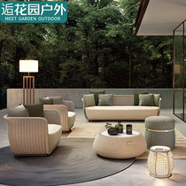 Outdoor Sofa Cane chair Three sets Home Living room Balcony Villa Garden Courtyard Sales section Rattan Composition Furniture
