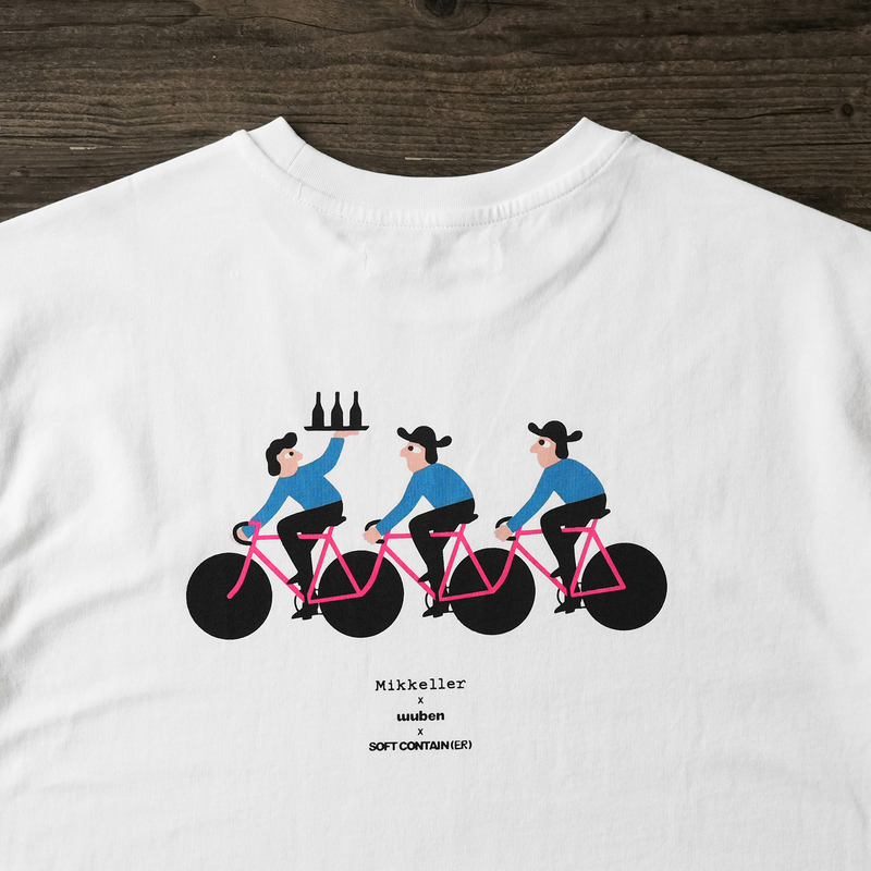 Soft Container X Mikkeller Collaboration White Cycling Club Short-Sleeve T-Shirt for Men and Women