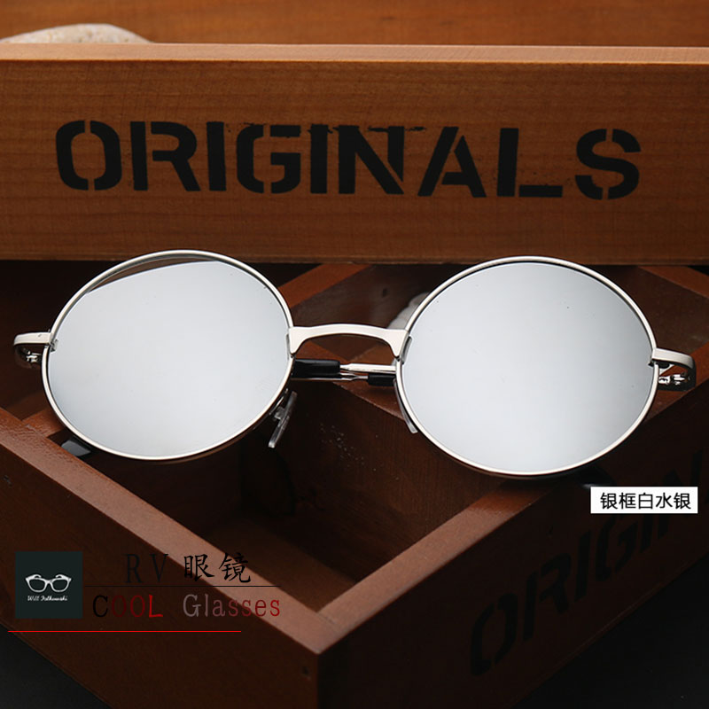 Silver FrameArticle 5 Realization Sunglasses cos Sunglasses Round frame Sunglasses Retro The Republic of China personality Create Funny meaning circular Hip hop fashion