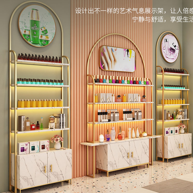Beauty A store display rack tennis red ground A oil rubber shelf Cosmetic Shelving nail polish containing shelf display cabinet