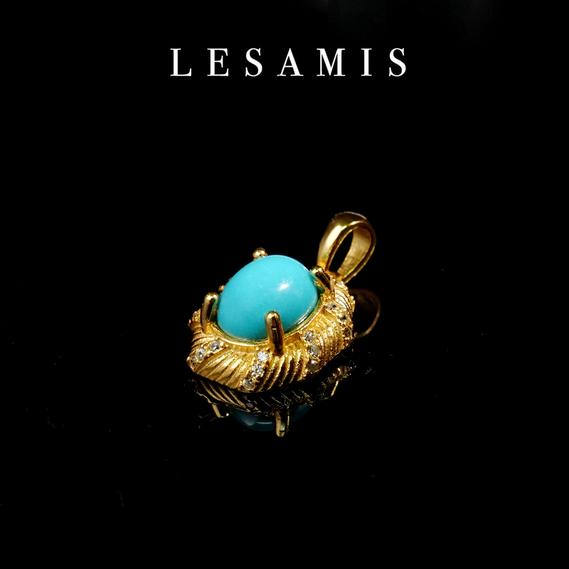 Lesamis High-End Jewelry Sleeping Beauty Turquoise Pendant Approximately 7*9mm B748002444 Lesamis High-End Jewelry Sleeping Beauty Turquoise Pendant Approximately 7*9mm B748002444