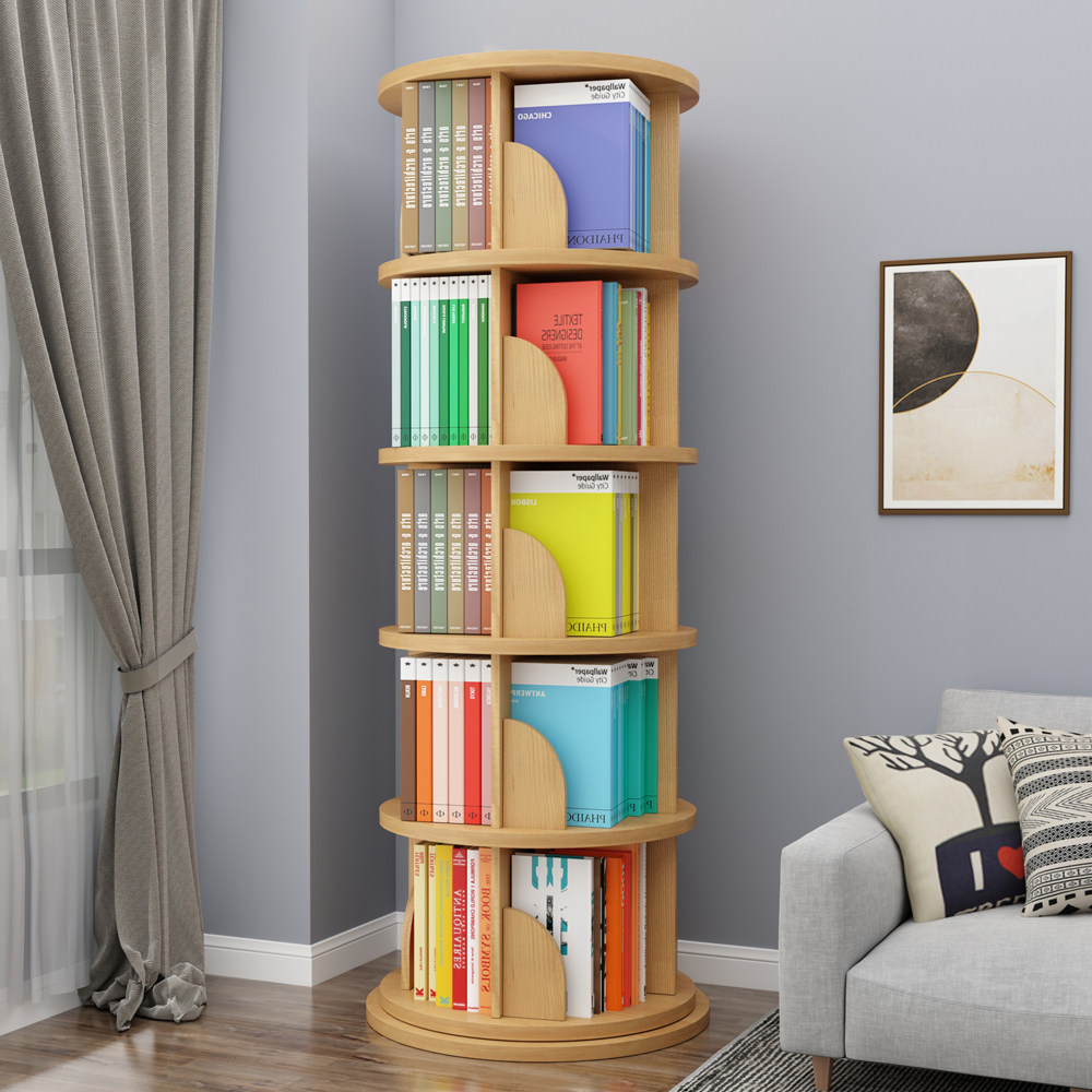 Rotating bookshelves 360 degree bookshelves Web Red Bookshelves Children landing on the floor to simplify household student simple shelves