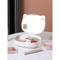 Mirror makeup mirror student dormitory comb set mirror small portable storage box on the table all-in-one desktop home
